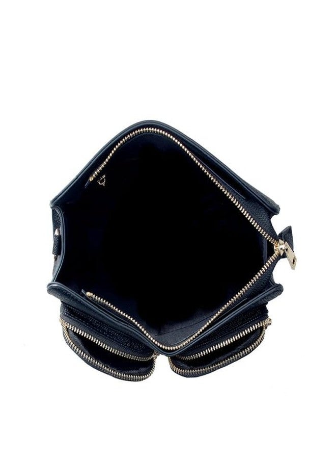 هاستر حقيبة كروس بودي روما من هامستر لندن للبنات - حقيبة يد سوداء أنيقة، محفظة أنيقة وصغيرة الحجم من الجلد الصناعي - Image 5